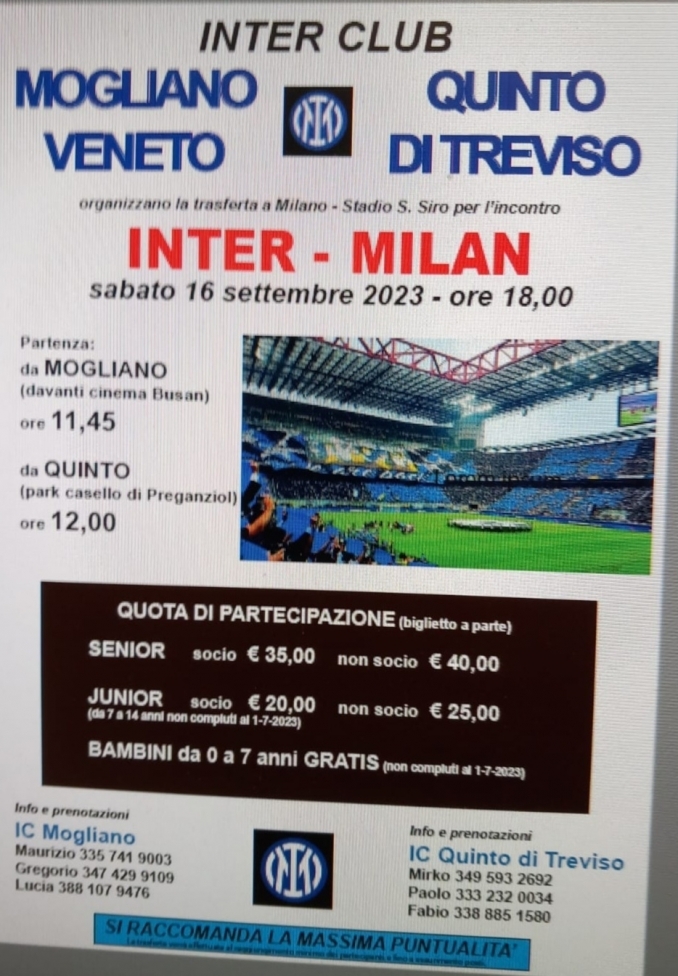 SERIE A :  INTER-MILAN 16/09/2023 - Inter Club Quinto di Treviso